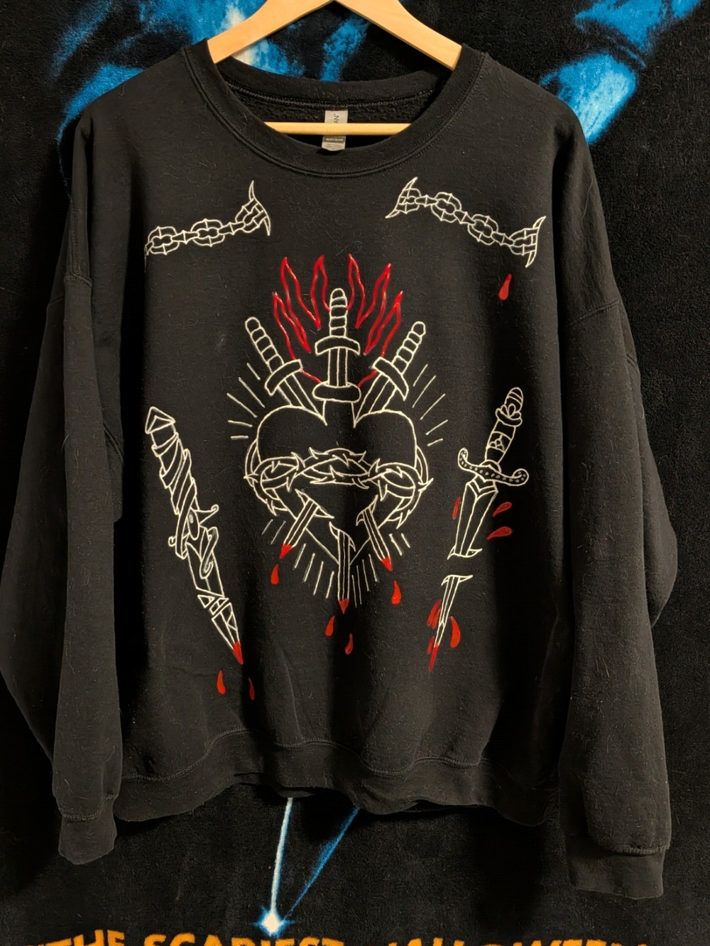 Custom Hand Painted "Tattoo Flash" Sweatshirt Crewneck